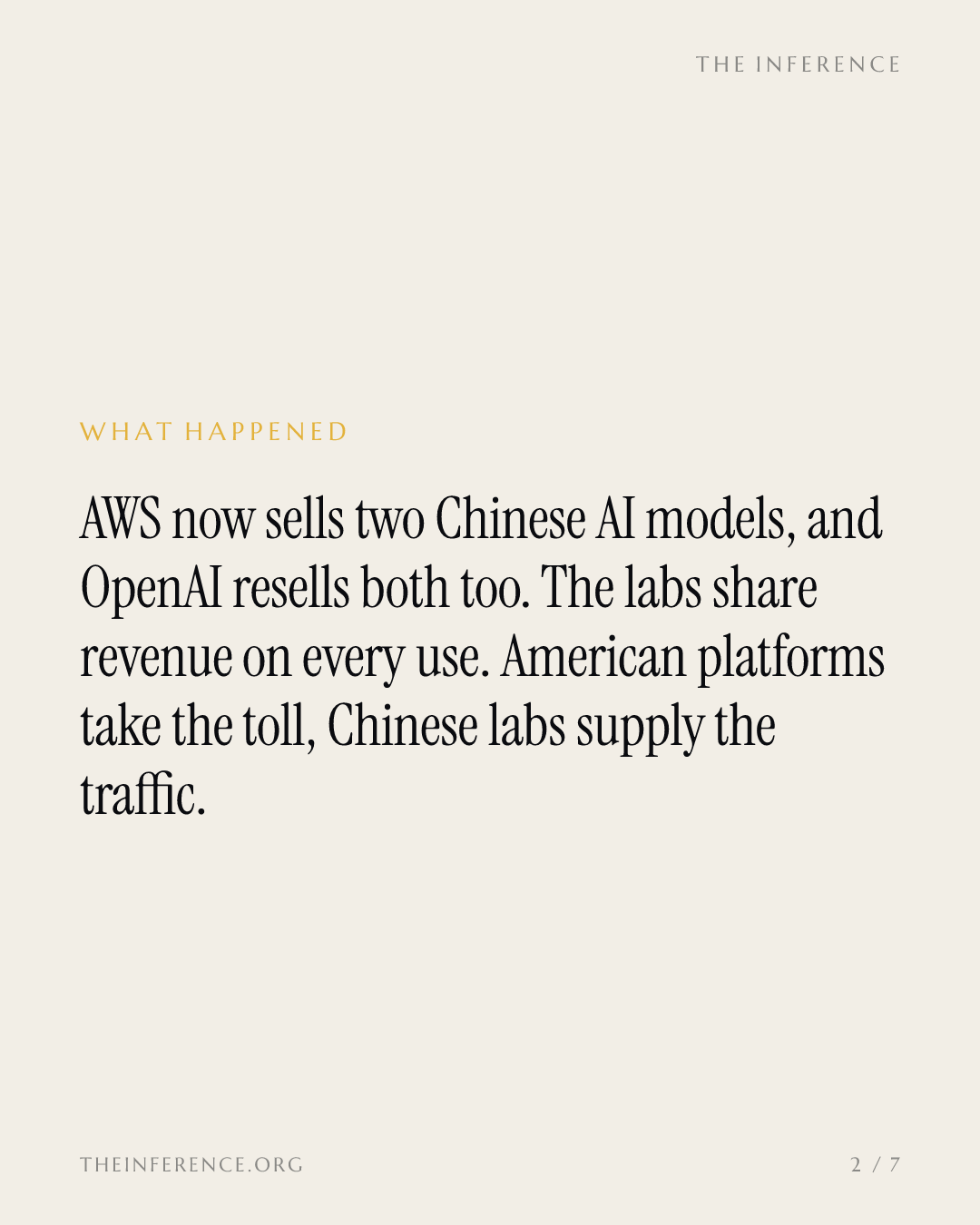 Amazon and OpenAI resell China's GLM-5.3 and Kimi K3; MiniMax is the cheapest Chinese lab at $13 billion — slide 1