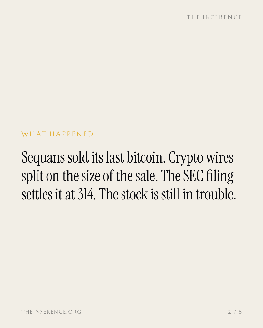The Wires Split Over Sequans' Last Bitcoin Sale; the SEC Filing Says 314 — slide 1