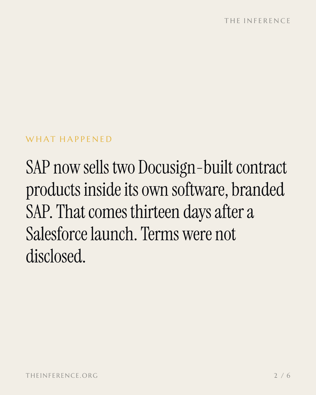 SAP sells Docusign's contract tools inside its own software; DocuSign trades at $85.27 vs $71 target — slide 1