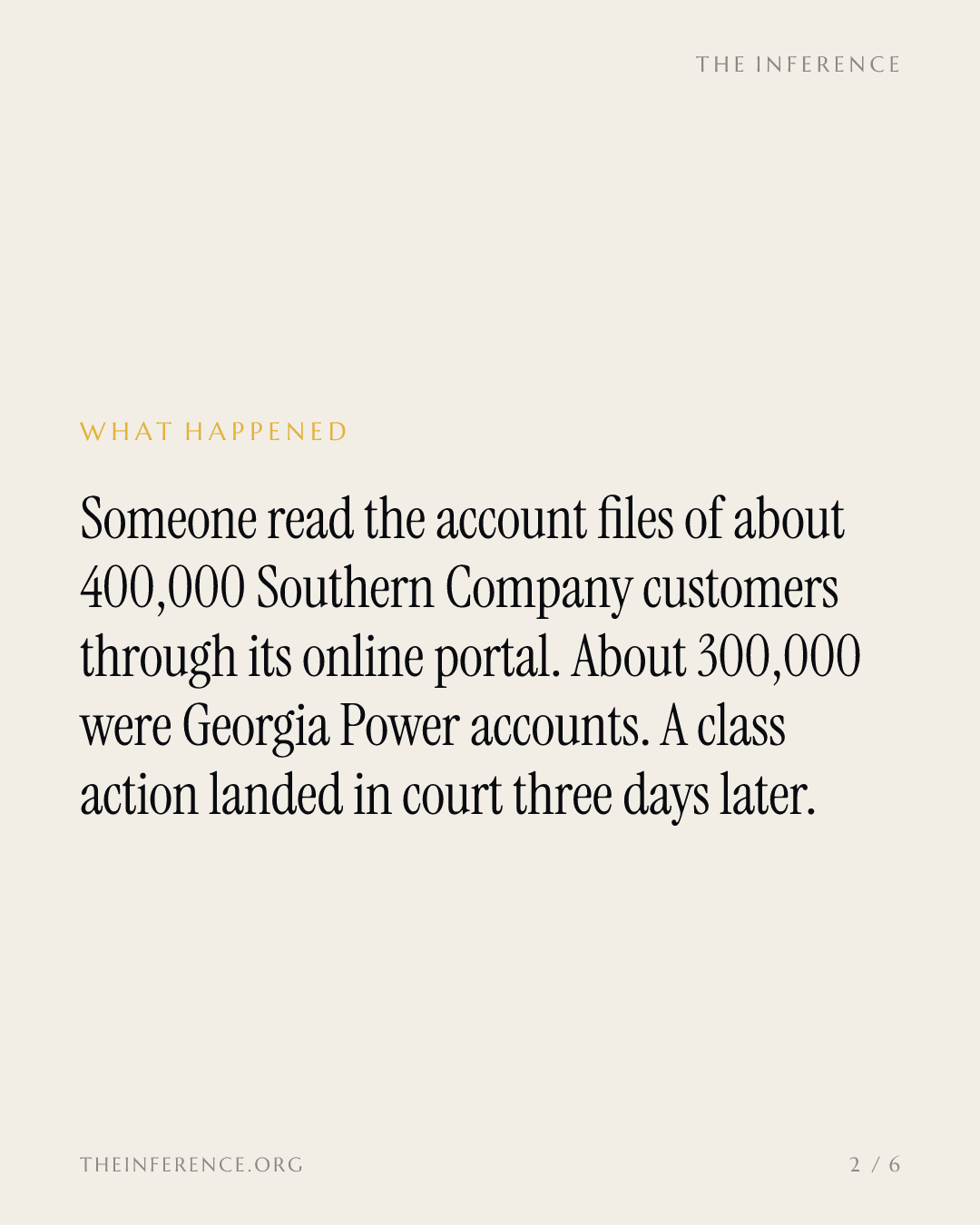 Southern Company breach exposed 400,000 customer accounts as a class action lands in Georgia — slide 1