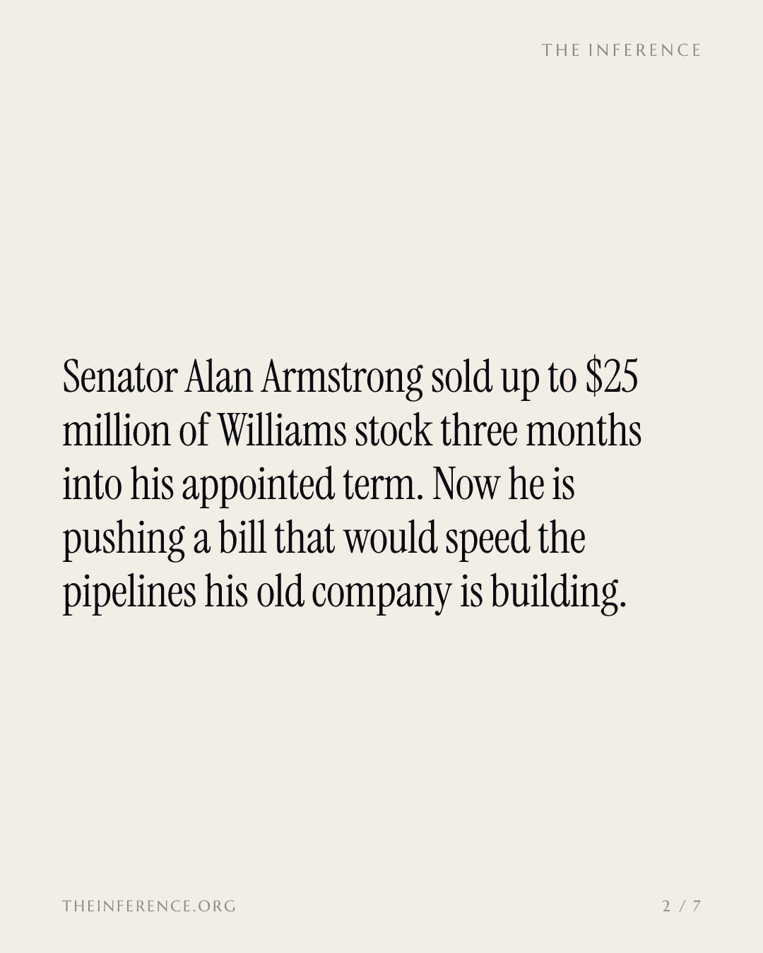 The Senator Who Sold Up to $25 Million of Williams Companies Stock Now Wants to Speed Its Pipelines — slide 1