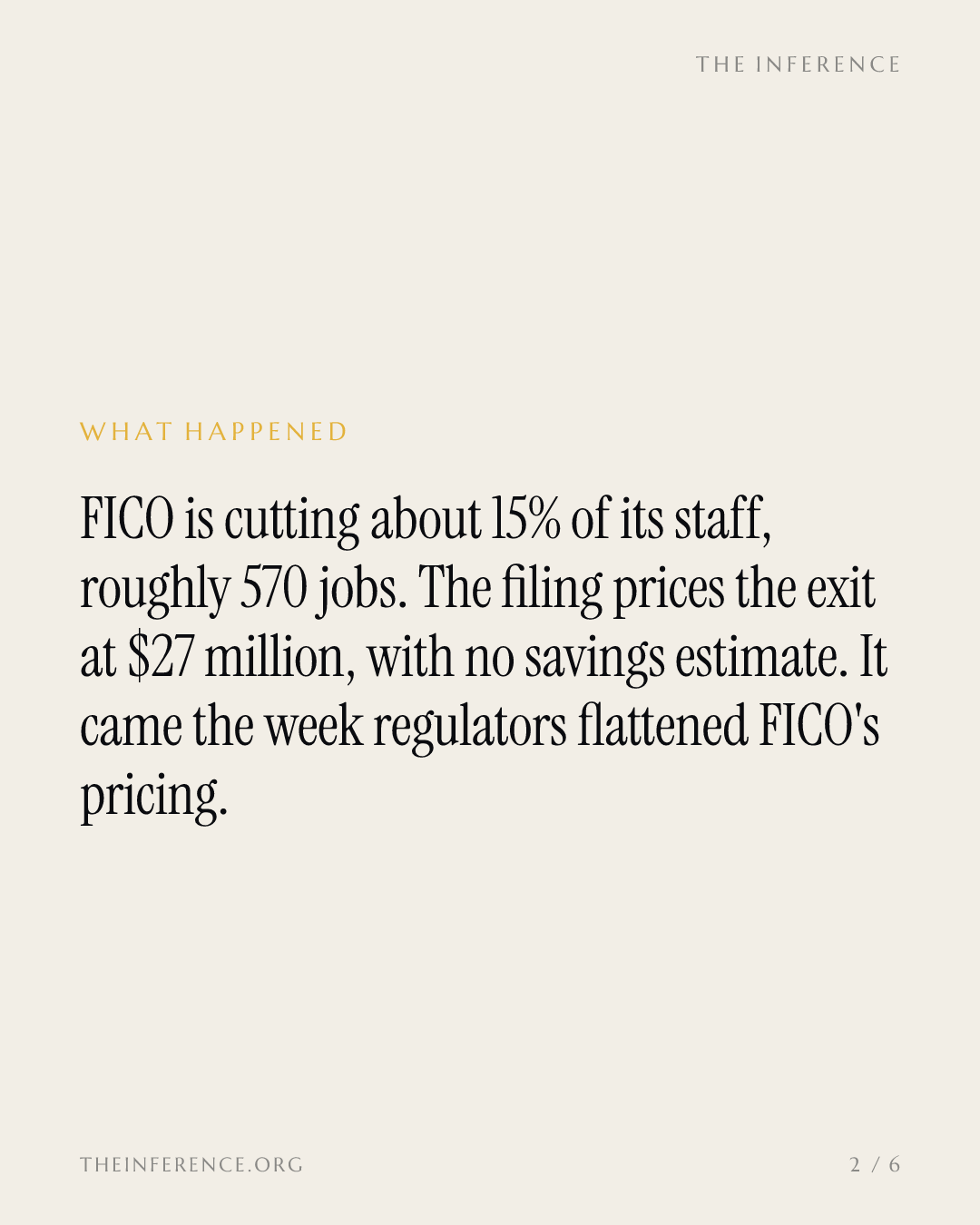 FICO cuts about 570 jobs the week FHFA leveled its pricing moat — slide 1