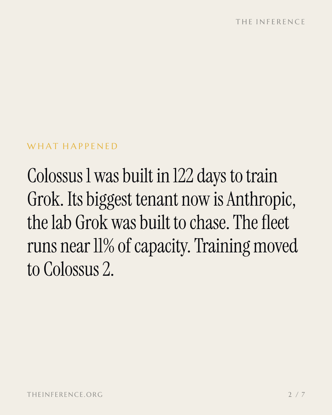 Musk's Colossus idles at 11% and rents to the rivals it was built to beat — slide 1