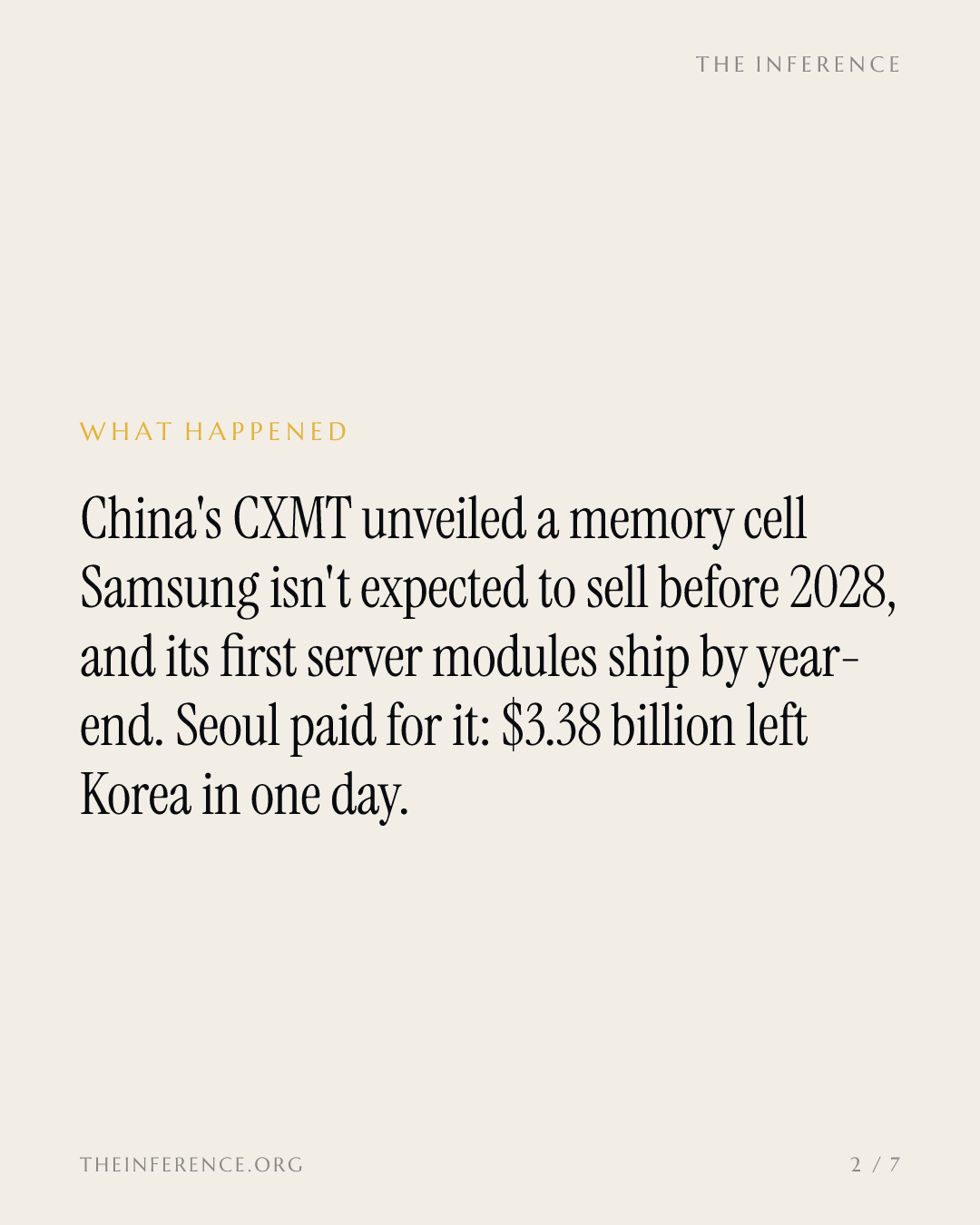 CXMT targets 4F² DRAM years ahead of Samsung, and NAURA collects the tool bill — slide 1