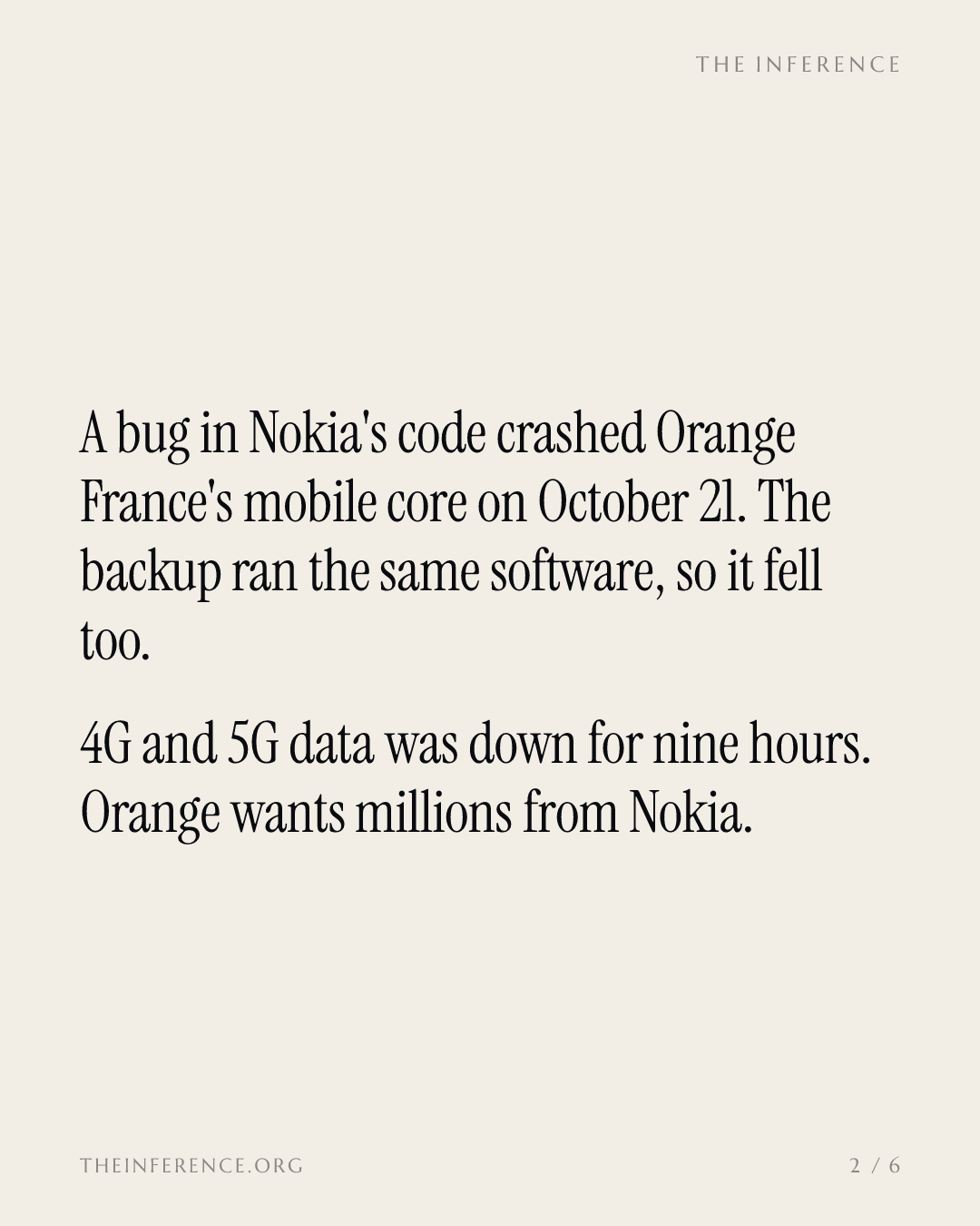 Nokia's software bug blacked out Orange France for nine hours, and Huawei got Europe's best argument — slide 1