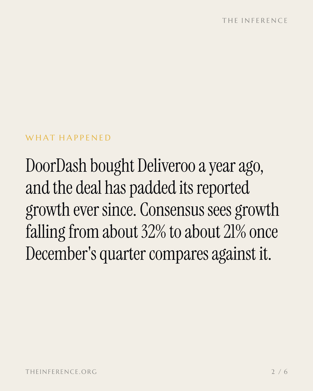 DoorDash reports November 4, the last quarter Deliveroo keeps growth near 32% before it slides to 21% — slide 1