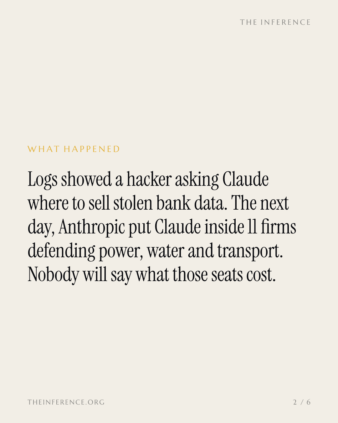 Anthropic gives grid defenders the model found in a bank heist — slide 1