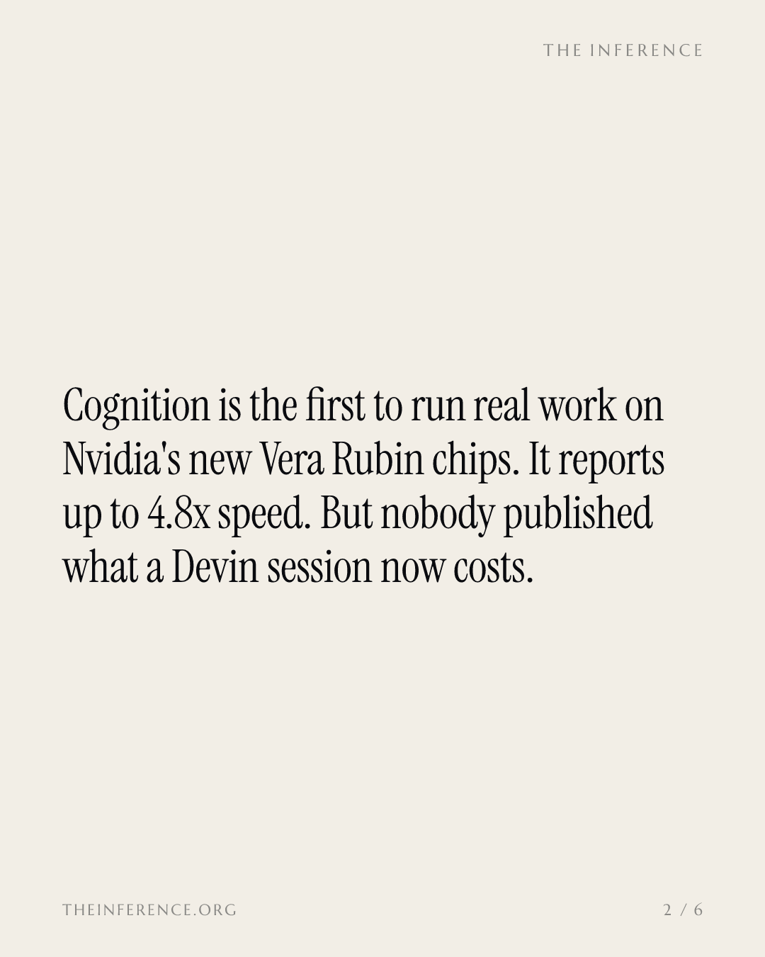 Cognition's 4.8x benchmark proves throughput, not cheaper agent work — slide 1