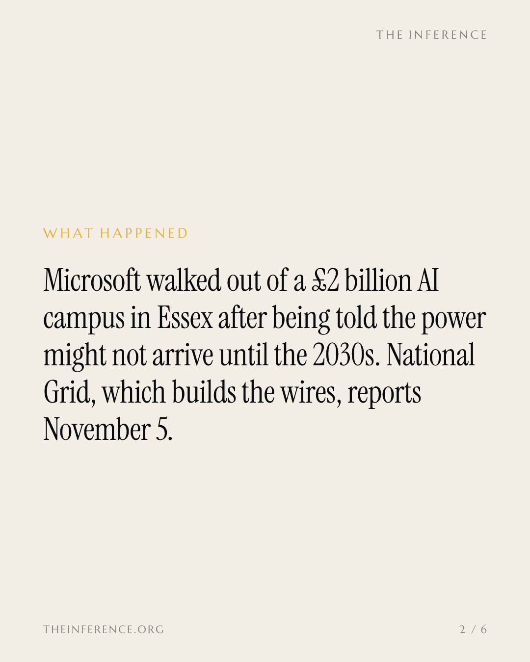 Microsoft quit Nscale's UK AI campus over power not due until the 2030s; National Grid reports November 5 — slide 1