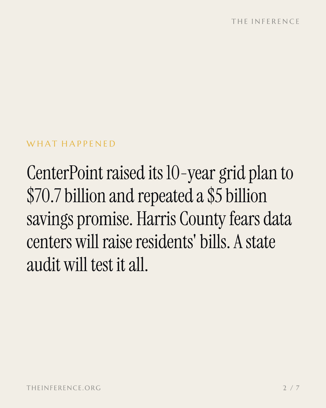 CenterPoint's answer to Harris County: a $70.7 billion grid and a $5 billion promise — slide 1