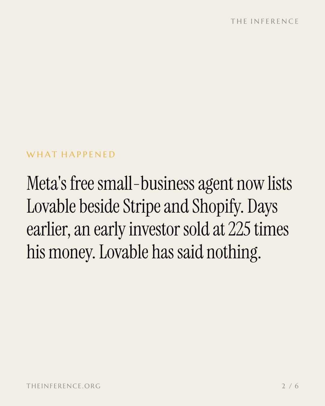 Meta plugged a $13.3 billion startup into its free agent the week an early investor sold at 225x — slide 1