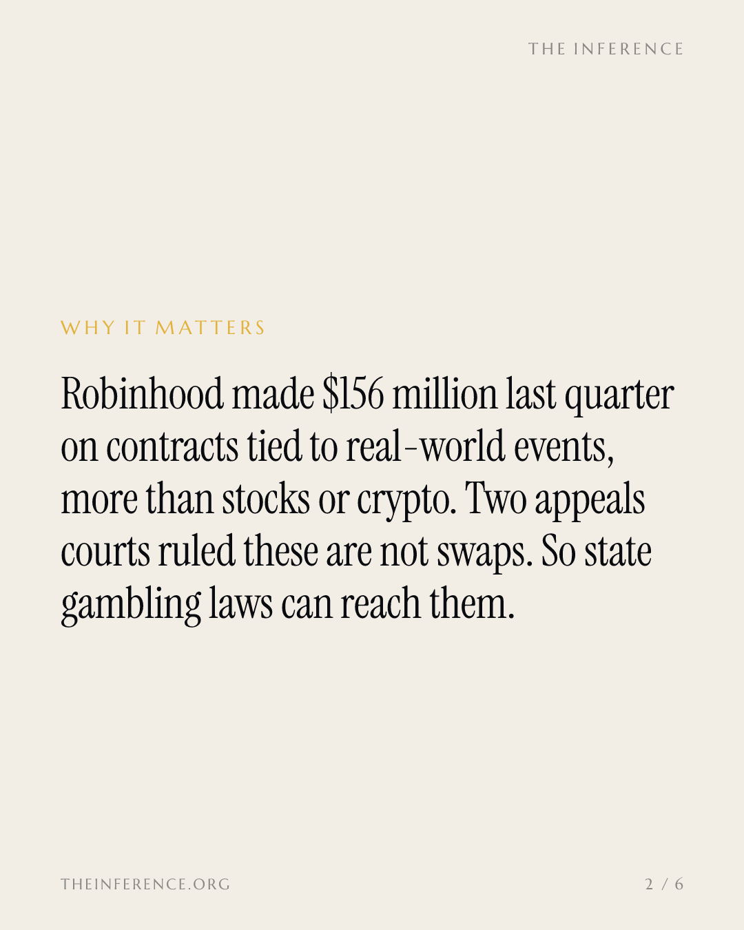 Robinhood's $156 million event-contract quarter rests on a word the courts keep rewriting — slide 1