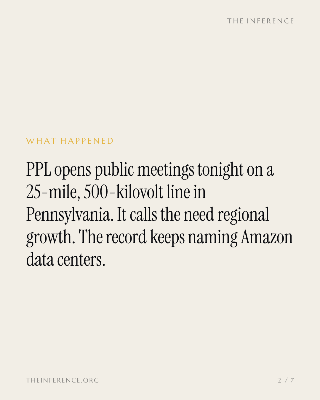 PPL's new 500 kV line is for 'regional growth.' The record keeps naming Amazon — slide 1