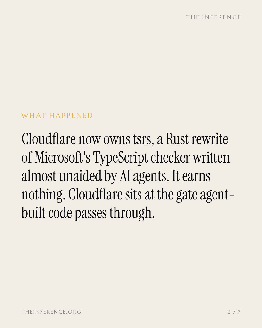 Cloudflare takes over the compiler AI agents check their code with — slide 1
