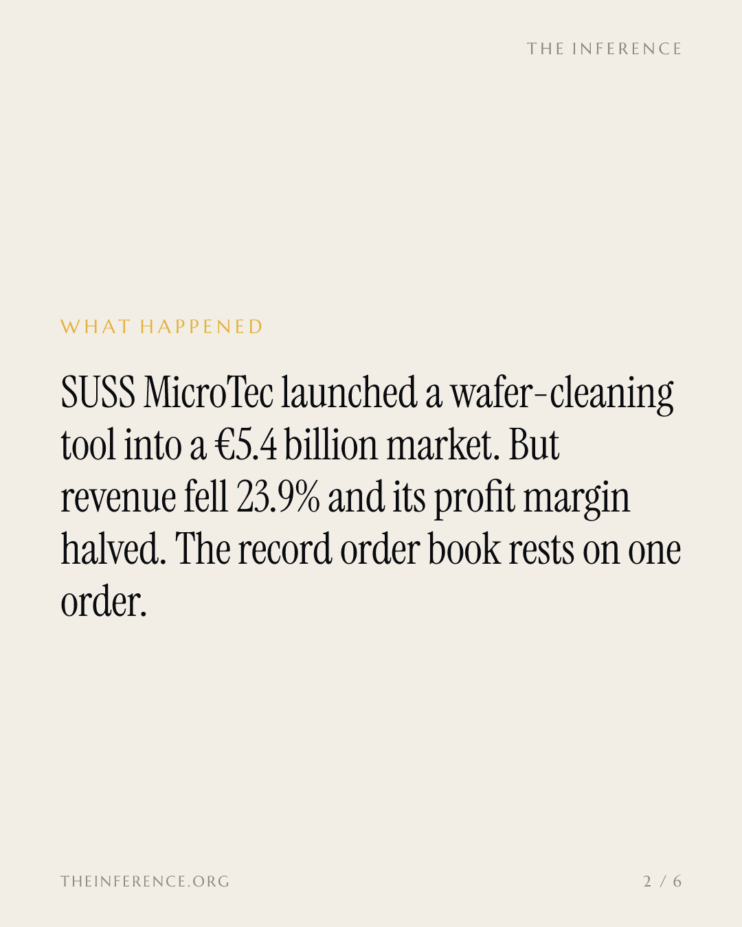 SUSS MicroTec launches into a €5.4B market with a P&L that says otherwise — slide 1