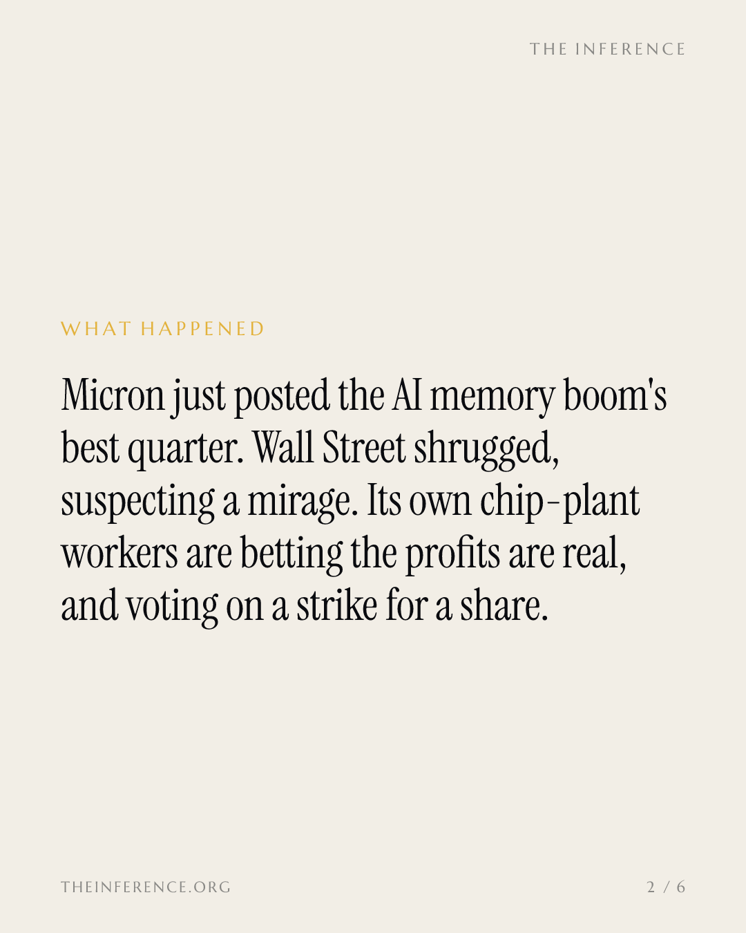 Micron's Numbers Look Unreal. Its Fab Workers Are Betting They're Real. — slide 1