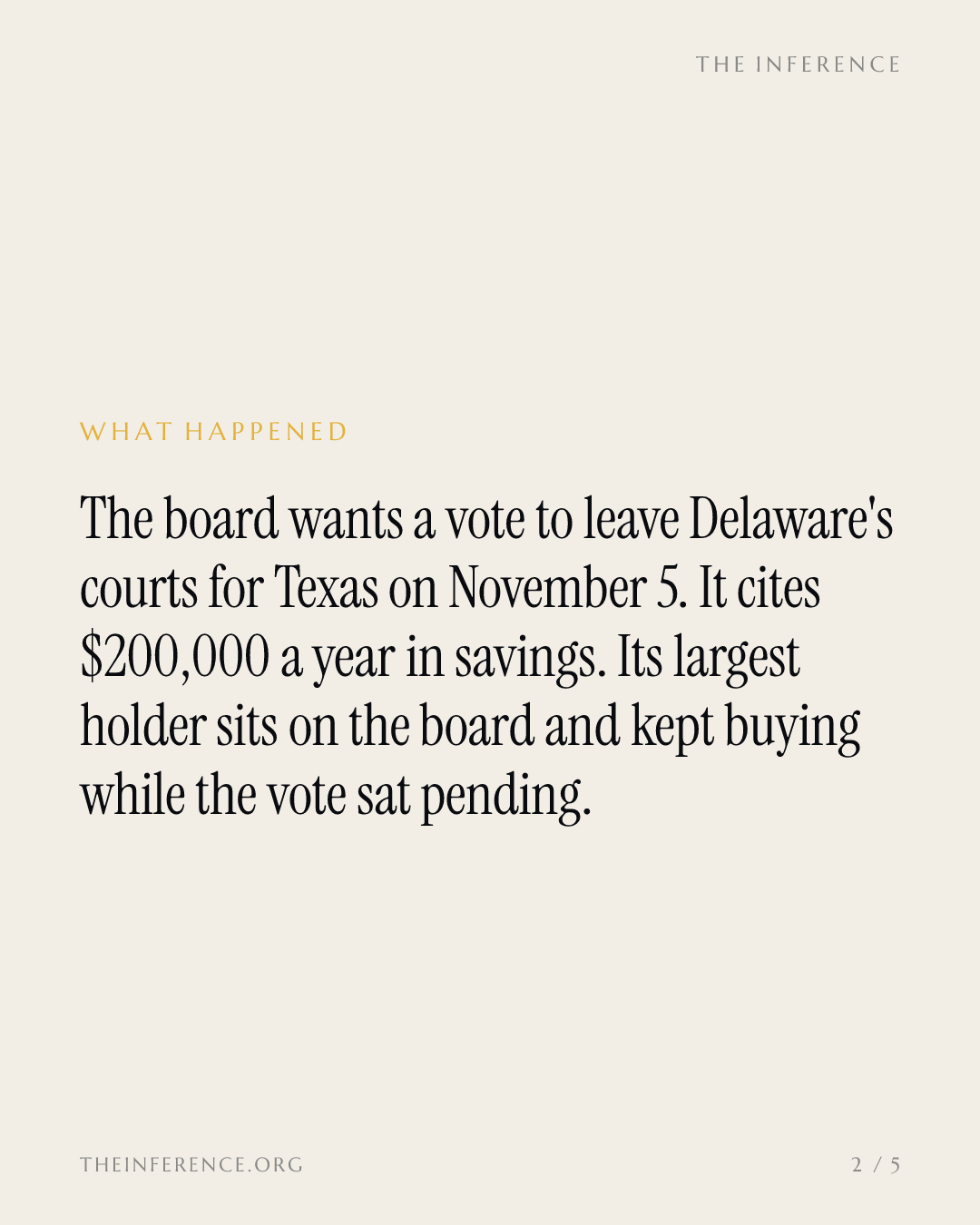 Texas Pacific Land wants to leave Delaware, and its largest holder sits on both sides of the vote — slide 1