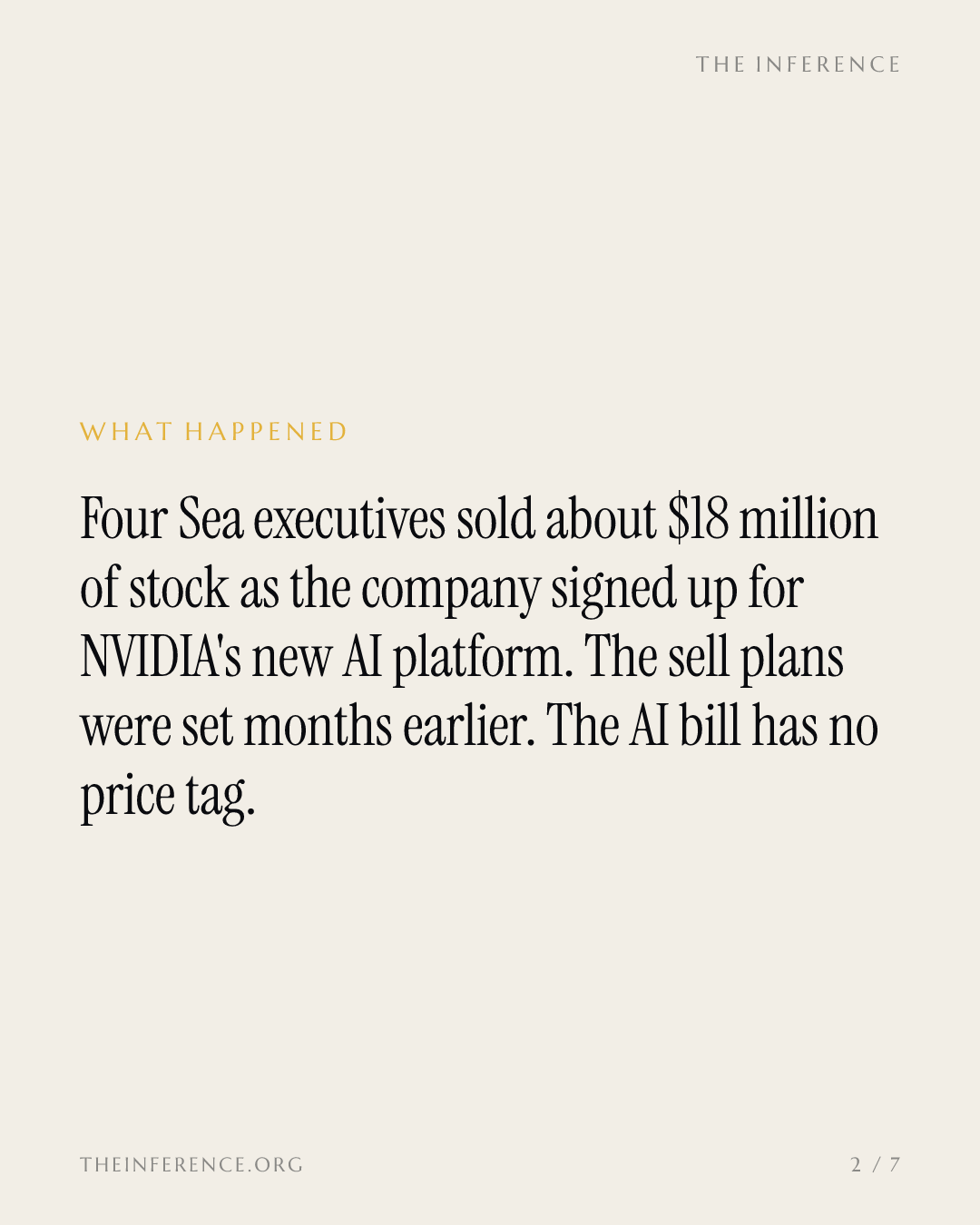 Sea's C-suite banked about $18M; shareholders got the compute bill — slide 1