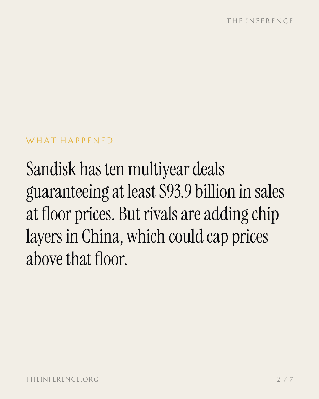Sandisk's $93.9 billion floor is contracted, but Samsung and SK hynix add NAND layers in China — slide 1