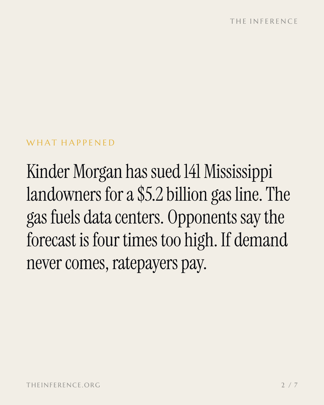 Kinder Morgan sued 141 landowners for a $5.2 billion gas corridor; foes call the AI demand case 4x overstated — slide 1