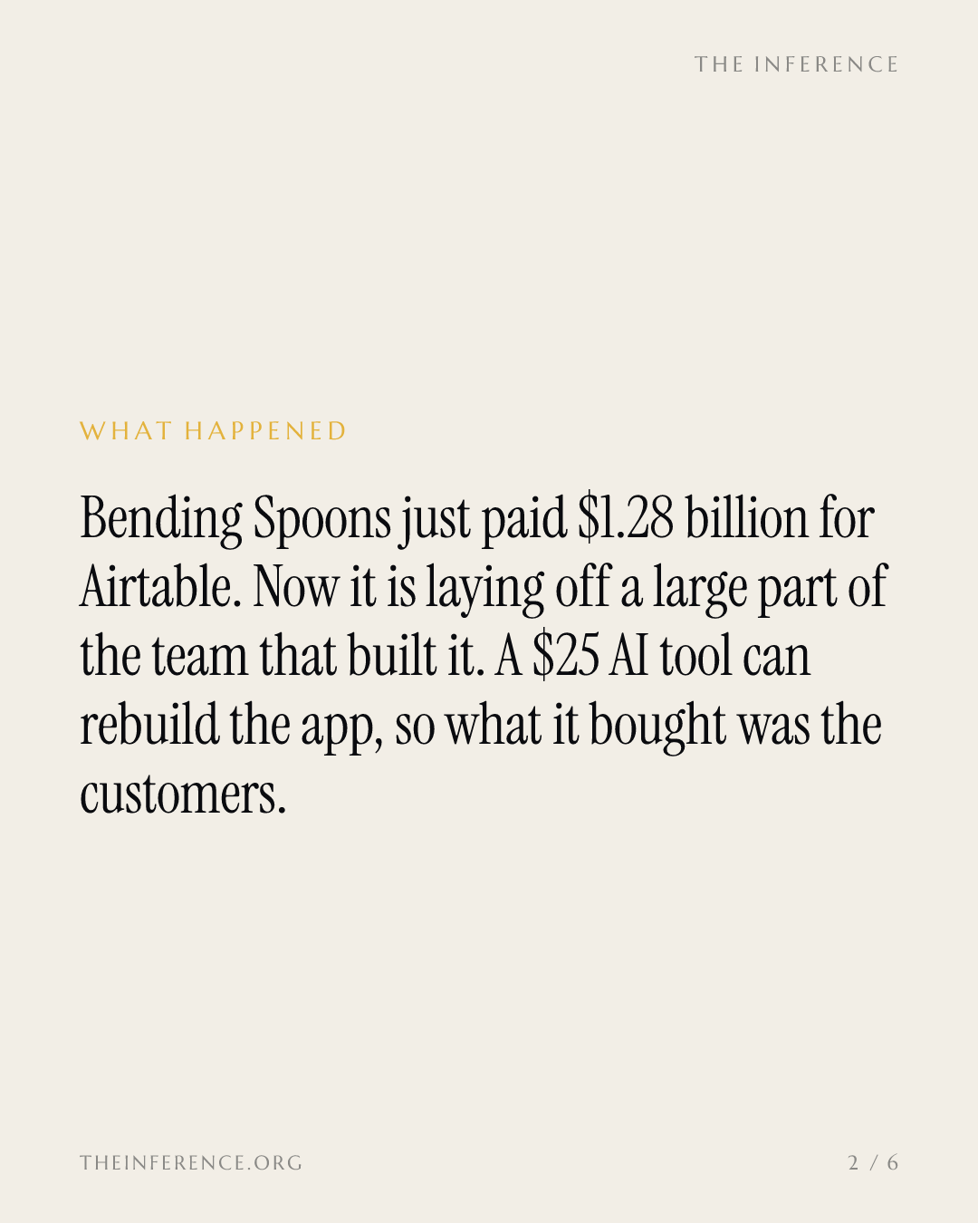 Bending Spoons cuts much of Airtable's staff weeks after $1.28 billion deal; Glide sells a $25 replacement — slide 1