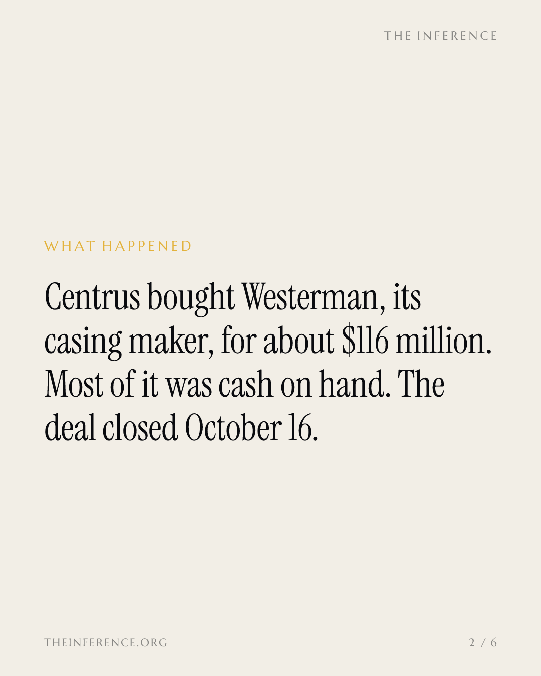 Centrus pays $116 million for Westerman, the supplier that builds its centrifuge casings — slide 1