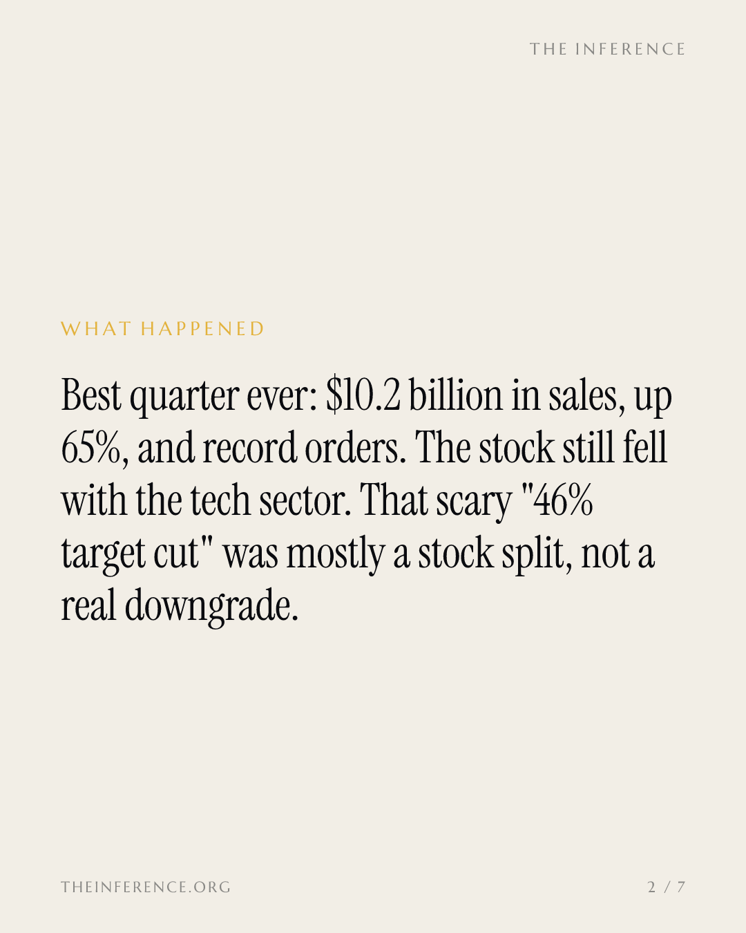 Amphenol printed its best quarter ever. The street's \"46% target cut\" was mostly a stock split. — slide 1