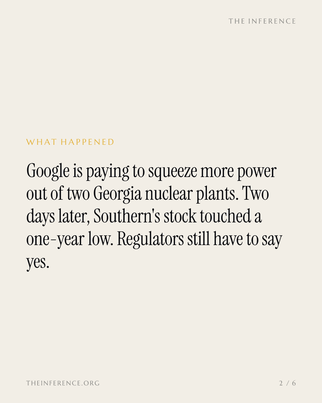 Google zahlt für die Aufrüstung von Georgiens Atomreaktoren – dennoch rutscht die Southern-Aktie auf ein 52-Wochen-Tief — slide 1