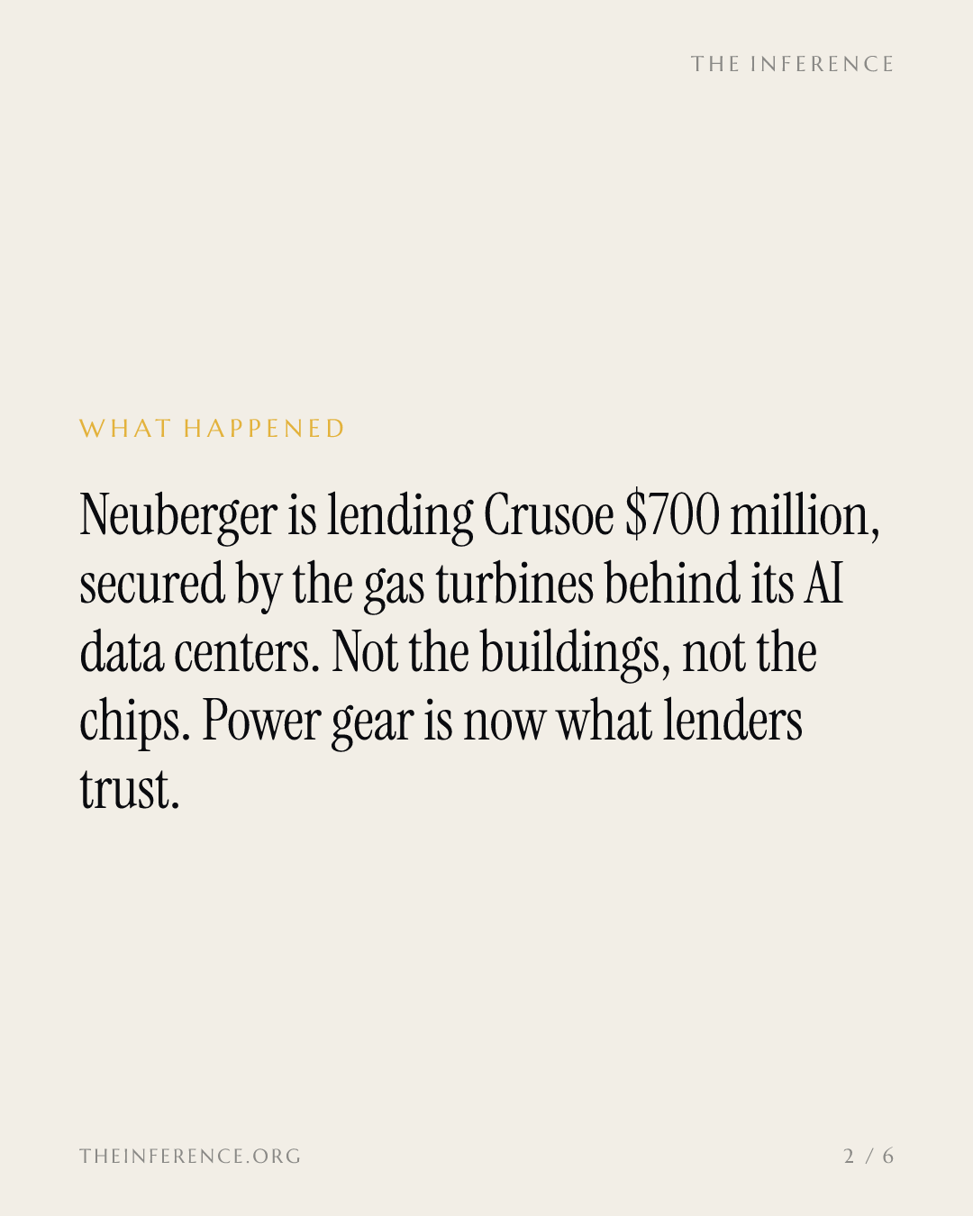 Neuberger's $700 million Crusoe loan is secured by gas turbines, the new collateral of AI — slide 1