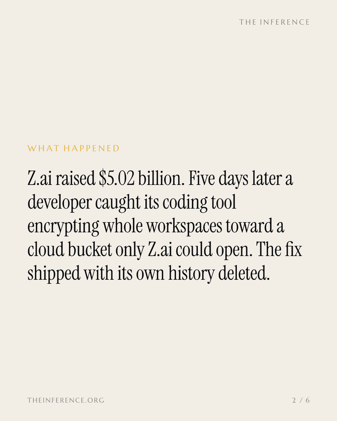 Z.ai capta 5.020 millones de dólares días antes de que pillen a su asistente de programación empaquetando historiales de Git — slide 1