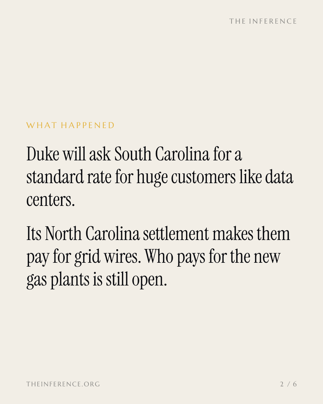 A tariff Duke is writing in South Carolina decides who pays for AI's power plants — slide 1