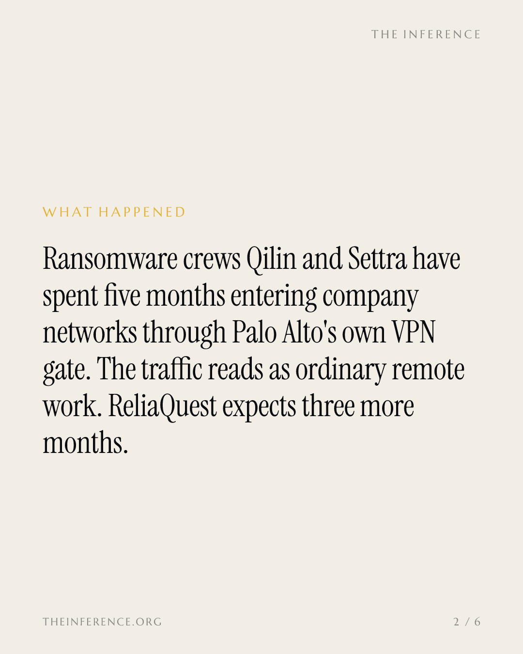 Ransomware crews are inside Palo Alto Networks' GlobalProtect VPN; the stock is 97 times forward earnings — slide 1