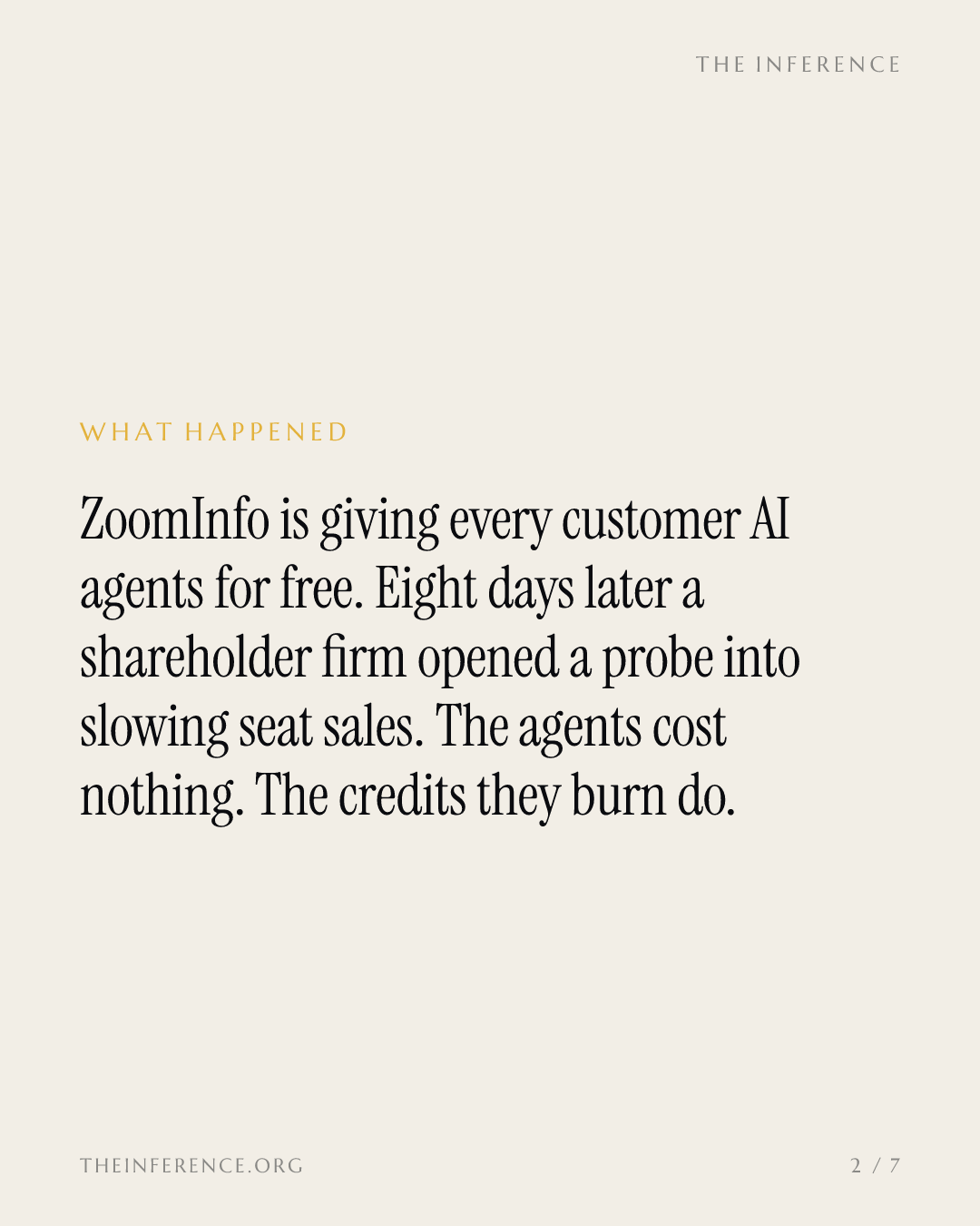 ZoomInfo gives away AI agents while a class action targets the seats it sells — slide 1