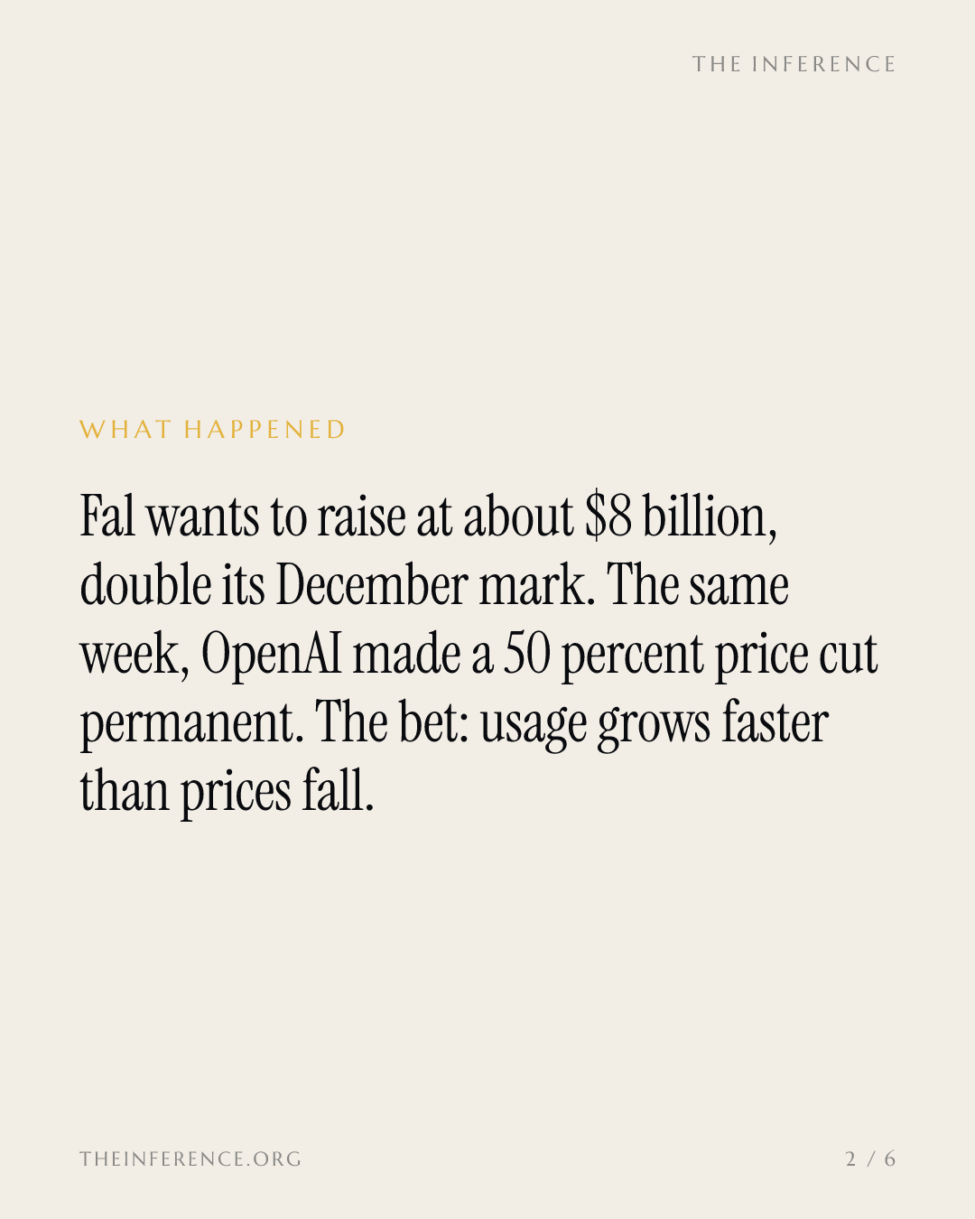 Fal courts a doubling of its $4.5 billion mark in the week OpenAI halved inference prices — slide 1