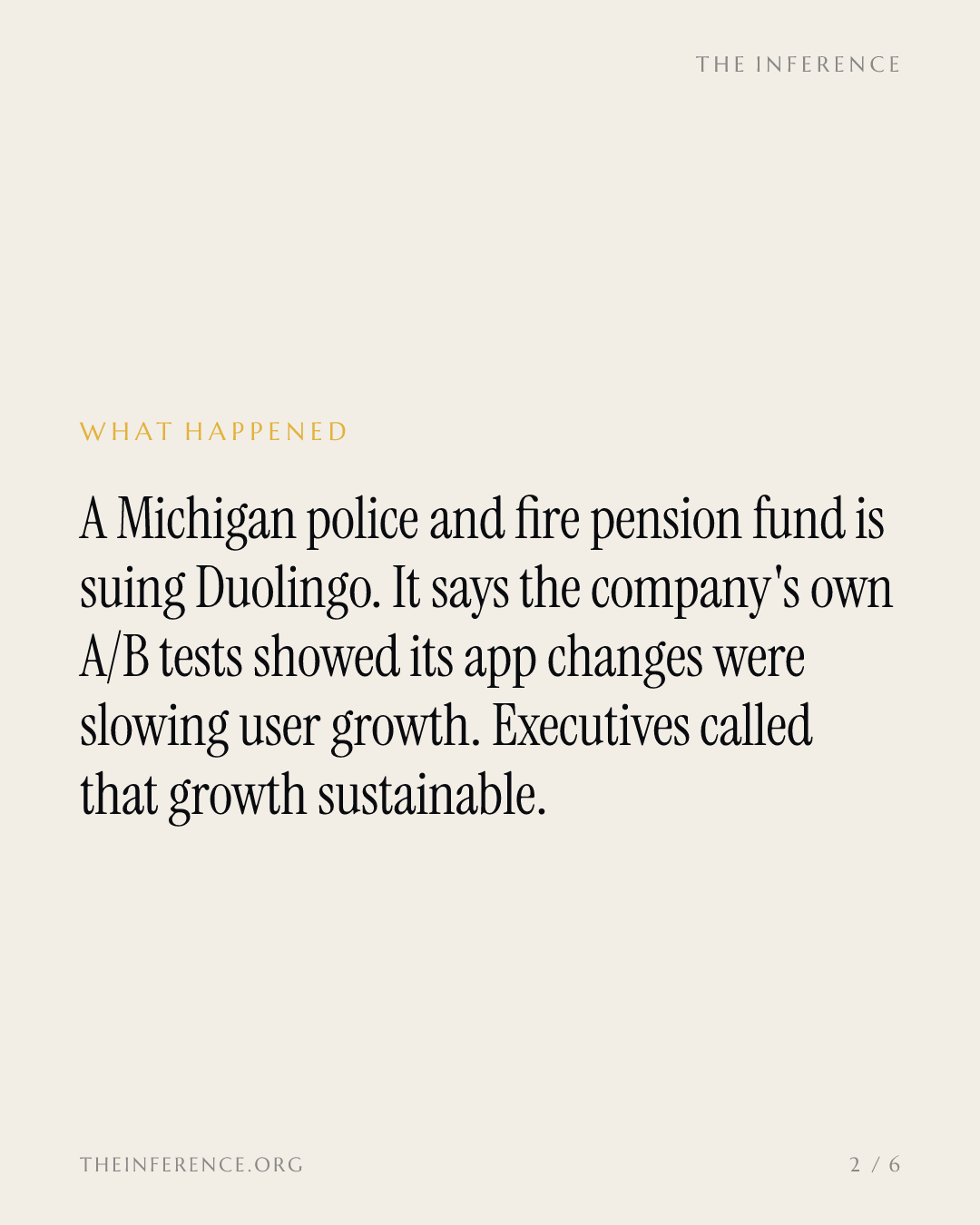 Duolingo's own A/B tests are the witness in a securities suit over its growth story — slide 1
