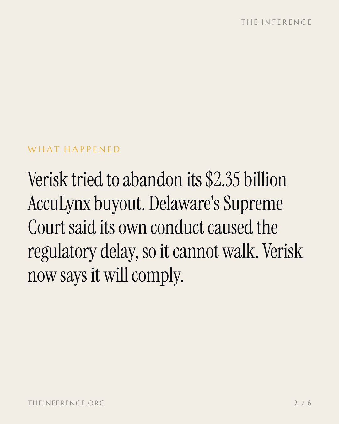 Delaware's top court makes Verisk pursue its $2.35 billion AccuLynx buyout — slide 1