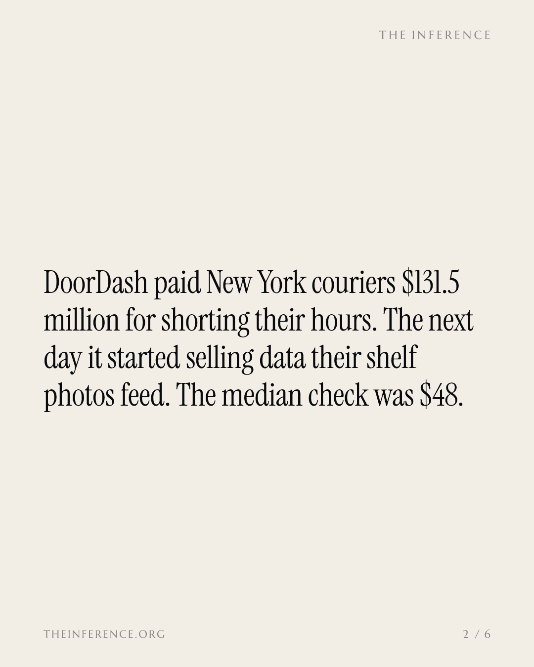 DoorDash turns couriers' shelf photos into a paid data product days after settling $131.5M over their hours — slide 1