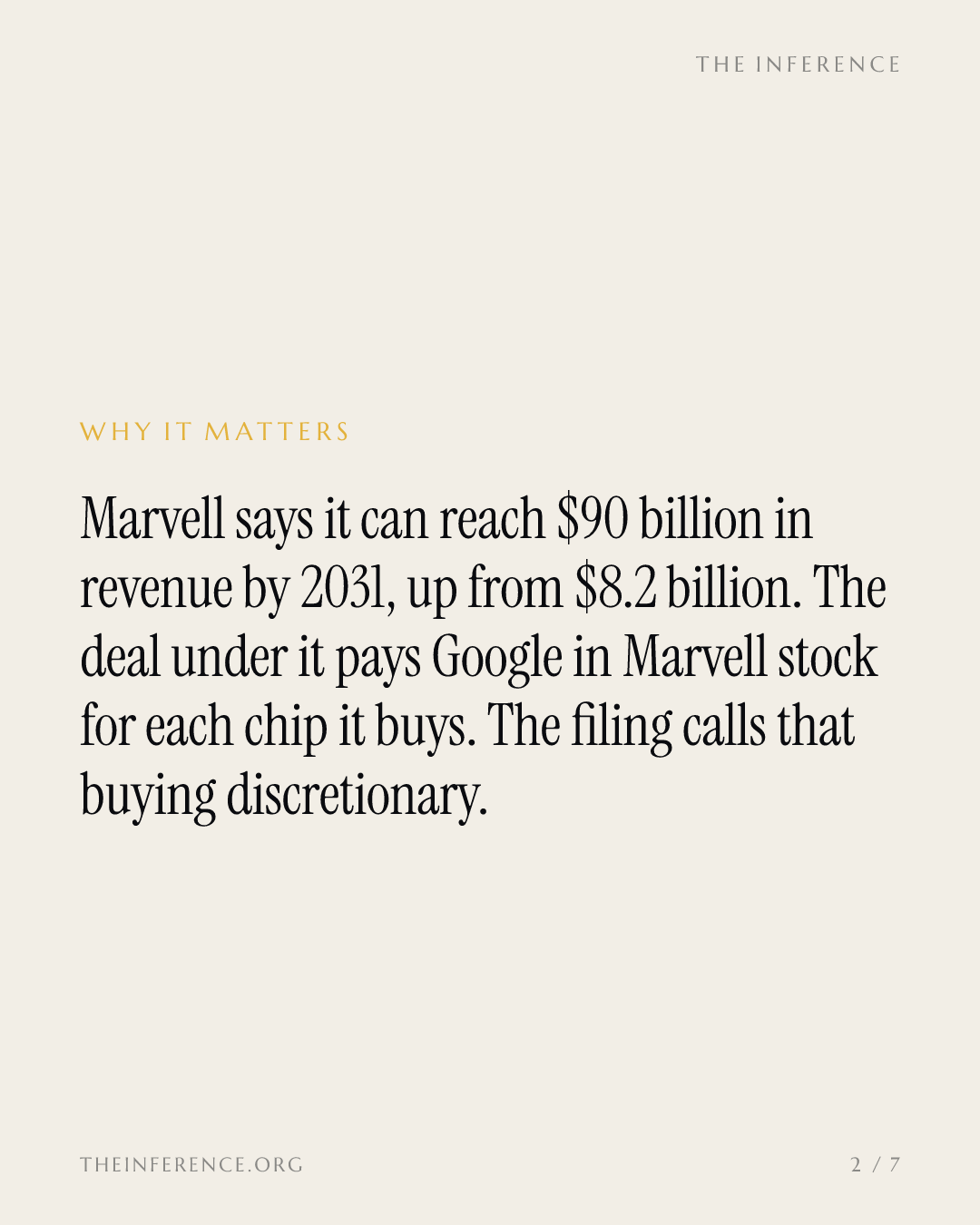 Marvell's $90 billion promise leans on a warrant that pays Google to keep buying — slide 1