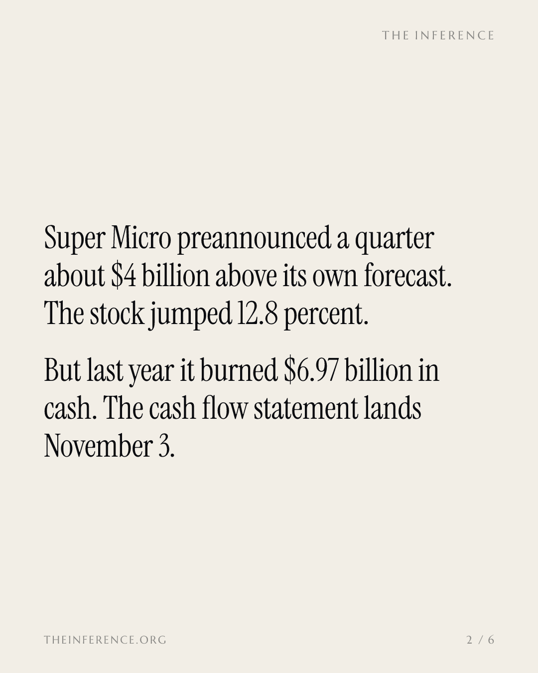Super Micro's $4 Billion Beat Is Real Only If the Cash Shows Up on November 3 — slide 1