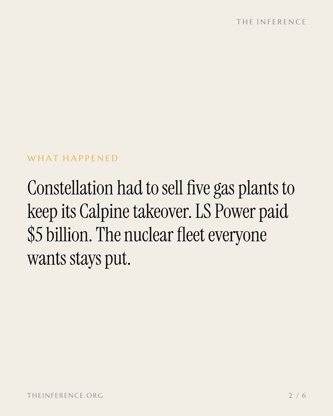 Constellation sells 4.4 GW of PJM gas to LS Power for $5 billion, the toll for keeping Calpine — slide 1