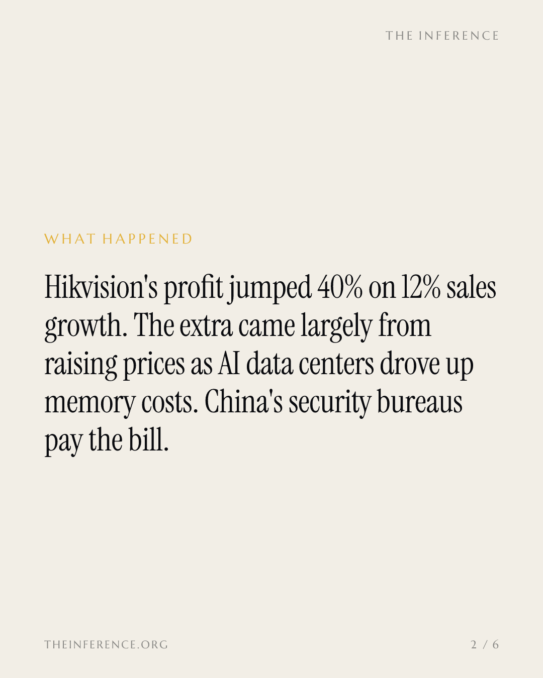 Hikvision's AI margins are a memory bill handed to China's surveillance buyers — slide 1