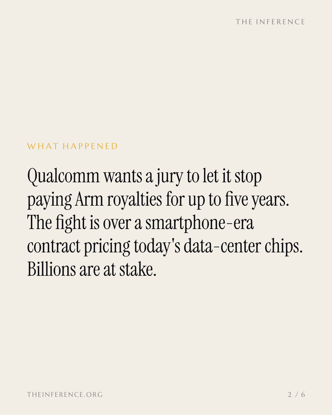 Qualcomm asks a jury to let it stop paying Arm royalties for five years — slide 1