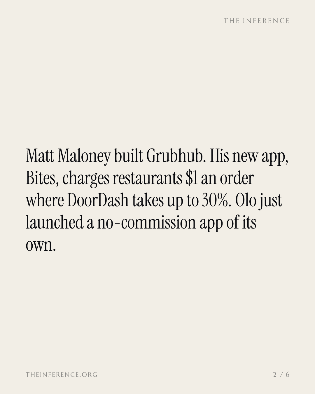 Grubhub's co-founder is back, charging $1 where DoorDash takes up to 30% — slide 1