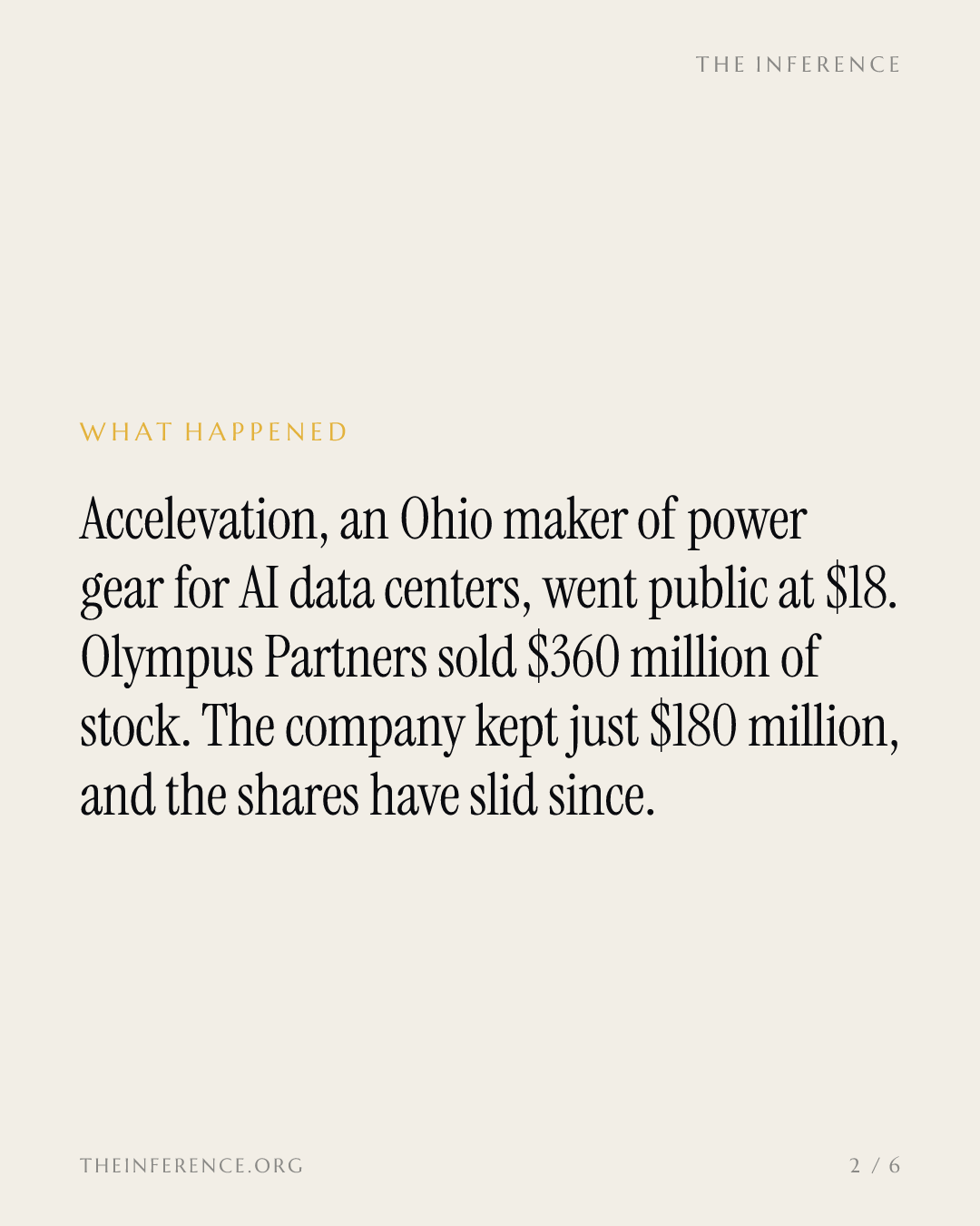 Olympus Partners took $360 million out of Accelevation's IPO, leaving $647.8 million of debt — slide 1