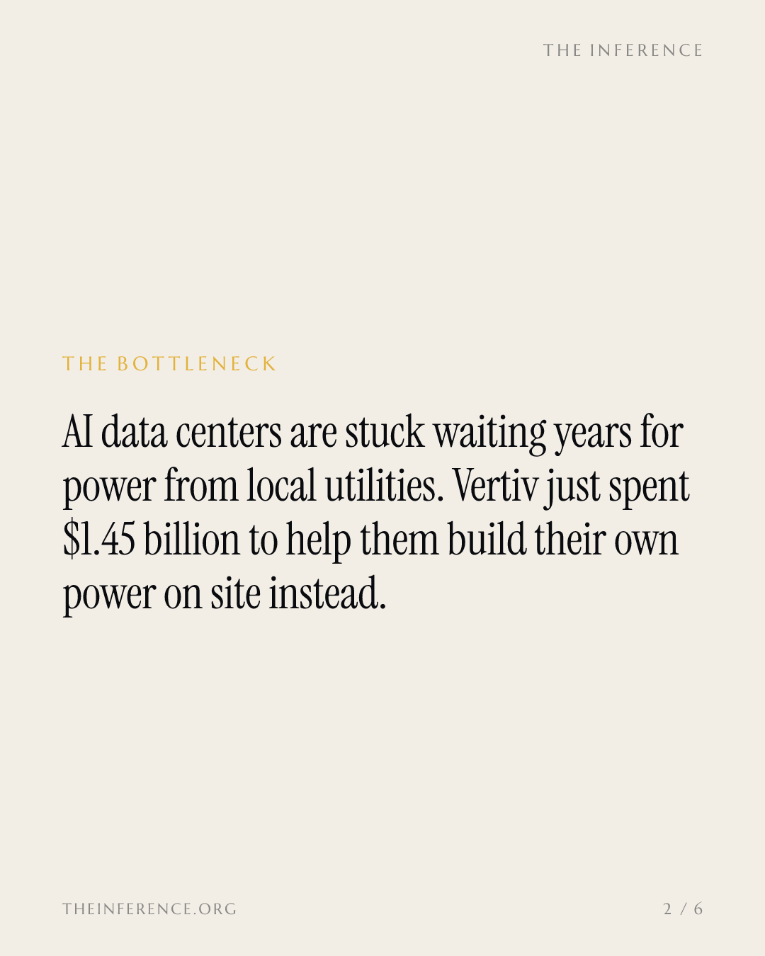 Vertiv paid $1.45 billion for UtilityInnovation Group to sell data centers a way around the power queue — slide 1