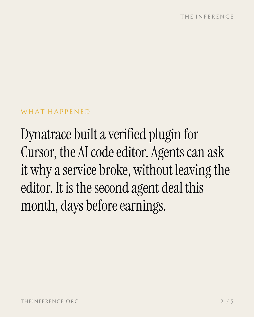 Dynatrace ships a verified Cursor plugin before November 3 earnings as Datadog grows twice as fast — slide 1