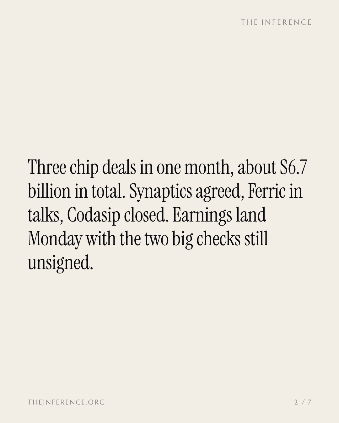 One month, three deals, $6.7 billion: onsemi assembles an edge-AI stack — slide 1