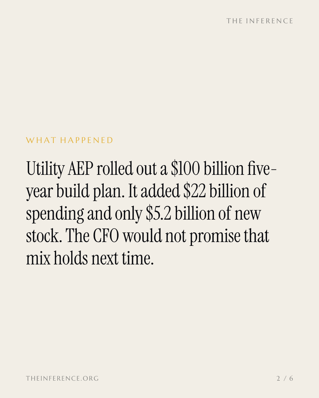 American Electric Power added $22 billion of spending and $5.2 billion of stock; CFO won't promise 24% again — slide 1