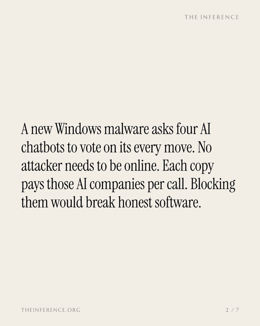 The malware that pays four AI providers to plan its attacks — slide 1