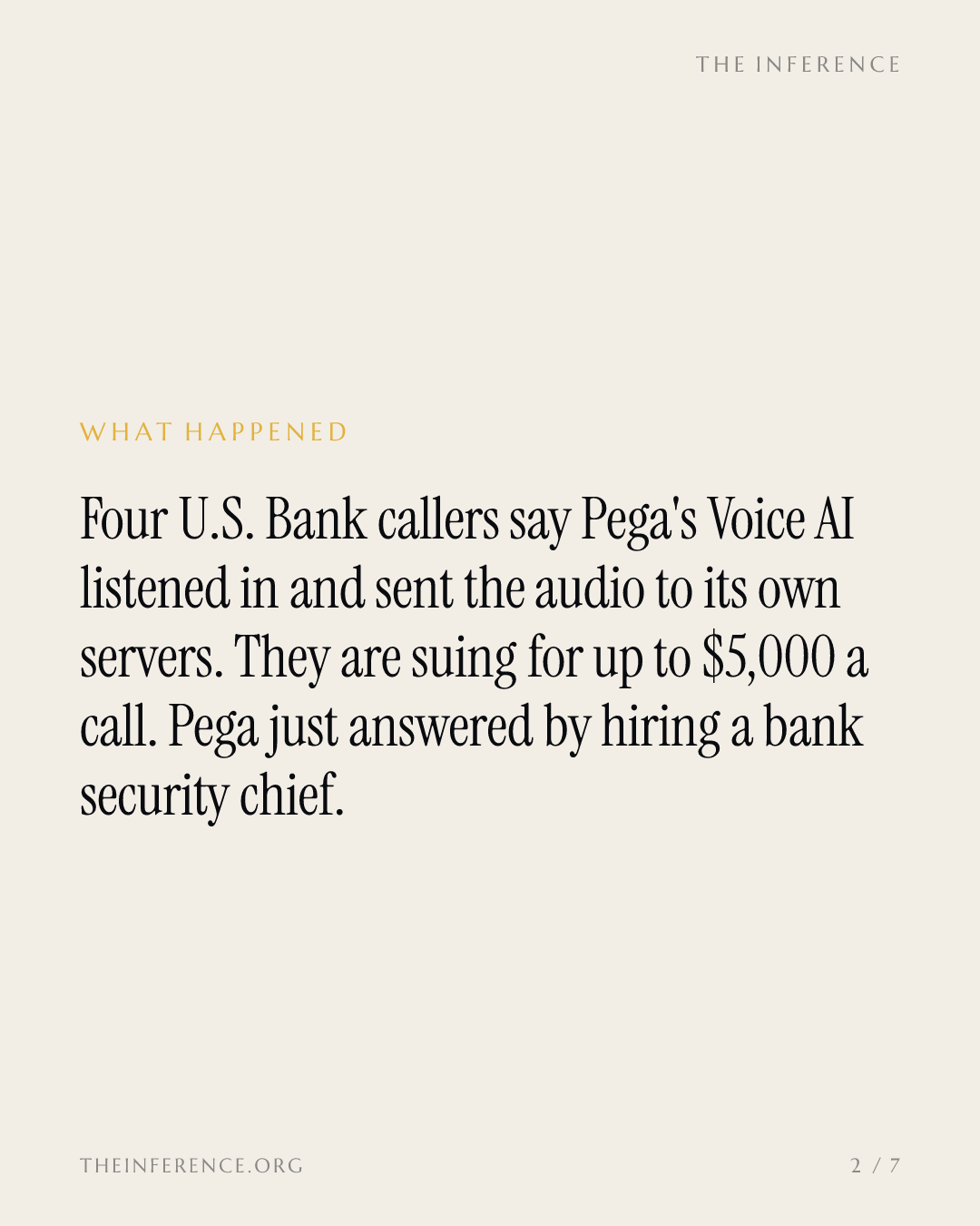 Pega holt Sicherheitschef aus dem Bankensektor – Abhörklage bedroht das Geschäft mit Voice AI — slide 1